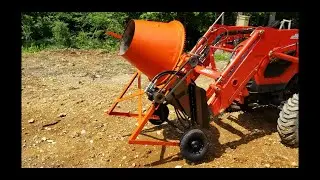 Old Concrete Mixer Converted to Tractor Mounted & Hydraulically Powered