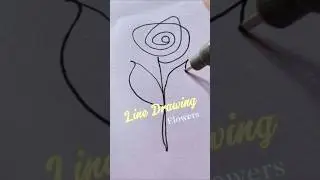 Easy Line drawing-Flowers #lineart #linedrawing #onelinedrawing #flowerdrawing  #easyflowerdrawing
