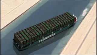 Visualization of Suez Canal Cargo Ship Getting Stuck
