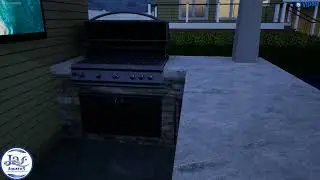 Recessed Discrete Pool with Steppingstone Path - James Flemming V2 3D Pool Render & Design
