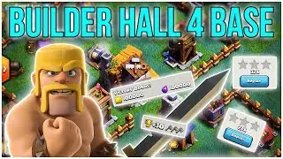 CoC Builder Hall 4 Base! The BEST Anti Barbarians Base Layout! (Clash of Clans BH4 Base)