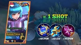 AURORA ONE SHOT DELETE -  BUILD TOP GLOBAL AURORA - GAMEPLAY MOBILE LEGENDS
