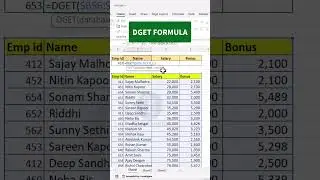 DGET FORMULA in Ms-Excel #excel #computereducation #exceltips #learning #kaurstudio