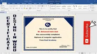 Sida Loo Sameeyo Shahaado MS-WORD (Certificate Design In Word) Kaaf Academy Tutorials