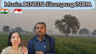Suasana pagi hari dikampung india saat musim dingin 