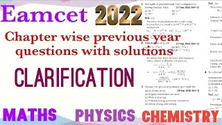 Eamcet 2022 chapter wise previous year questions with solutions|| 2020 ,2019,2018