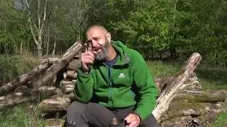 One stick One fire using Swiss Army Knife Spring Wildlife