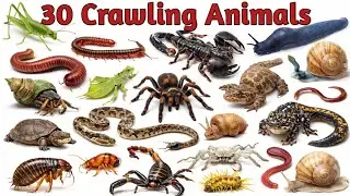 Crawling Animals Name | 30 Animals Name for Kids in Hindi English