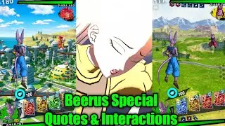 Beerus Special Intro & Winning Quotes and interactions In Dragon Ball Legends