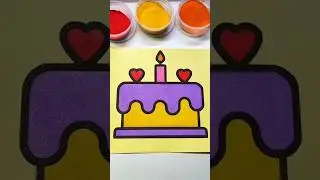 🎂🥰birthday cake sand painting, #shorts, #sandpainting #relaxing