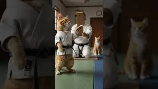 Dad Cat Bringing His Kitten to Karate Lessons Watch Their Adorable Moves #Cats #Karate #Kittens