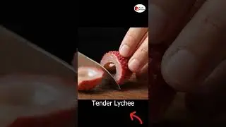 Hyper-Realistic Lychee Slicing | Cinematic ASMR in Slow Motion #asmr #fruitvisuals #shorts