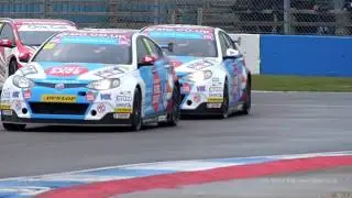 Jason Plato and Sam Tordoff MG KX Clubcard Fuel Save BTCC 100 fps Slow Motion Action at Donington Pa