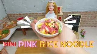 Pink Noodles | Thai Rice Noodles | Miniature cooking ASMR