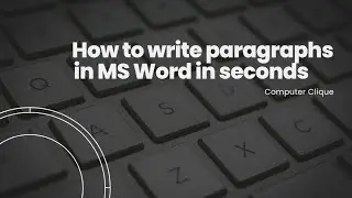 Learn to write random paragraphs in MS Word #learning #computer #msword 