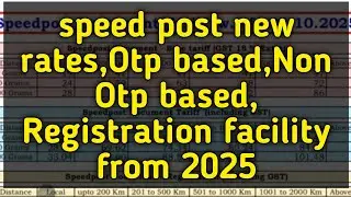 speed post new tariff from 2025