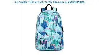 Top Waterproof Nylon Lightweight Cactus Printing Backpack Women 15.6 Inch Middle School Student Boo