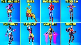 All Battle Pass Skins in Fortnite! (The Imagined, Tsuki 2.0, The Origin, Spider-Man, Erisa)