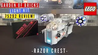 LEGO Razor Crest 75292 Light Kit by Garden of Bricks Review! It Looks Absolutely Amazing at Night...
