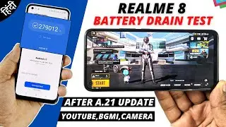 Realme 8 October A.21 Update Battery Draining & HeatingTest - ANTUTU, Youtube, BGMI, Camera