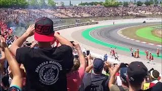 MotoGP Catalogne Barcelone 2019 - Arriv&eacute;e de Marc MARQUEZ