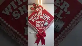DIY Grad Cap🎓🤍 #senior2025 #graduation #gradcap #bibleverse #godlywoman #psalm #christianart