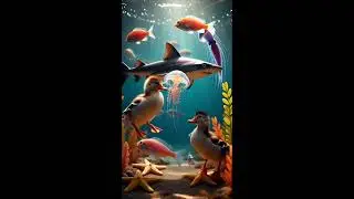 Cute ducks having fun under the sea #cute #duck #sea #swimming #cartoon #funny