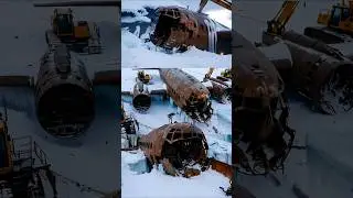 Frozen Aircraft Recovery After Decades in Ice ❄️✈️ #airplanes #realaircraft #aircraftrestoration
