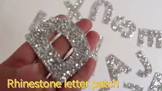 Rhinestone letter patches, ironed back, size is 5.3 cm, MOQ is 10 pieces