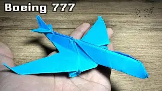 พับเครื่องบินโดยสาร 777 | how to fold an origami airplane / aeroplane / Boeing 777