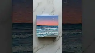 sunset at the beach 🌊💕🐚 #art #painting #seascape #shorts #artshorts #repost