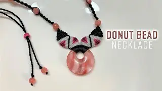 Tutorial: decor a donut bead with bat-wings to make a macrame necklace - Easy and simple steps