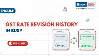 GST Rate Changed? Check Old vs New Rates Instantly in BUSY | English
