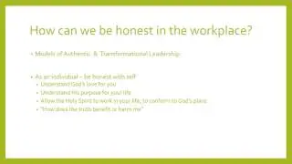 Honesty in the Workplace