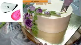 Торт с розами и Каллами Белково заварной крем Танинторт