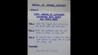 IUPAC Naming of Compounds containing both Double and Triple Bonds | Naming Organic Compounds 05