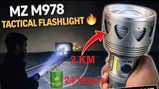 MZ M978 Tactical Flashlight Review 🔦 | 250 W Long Range Night Test | Super Bright Torch
