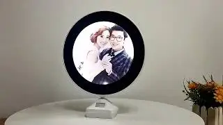 Source Sublimation Blank Custom Rectangle round heartflowers Led Magic Mirror Photo Frame For Gifts