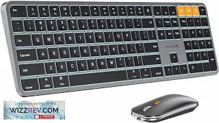 ProtoArc Backlit Bluetooth Keyboard and Mouse for Mac KM100 A Full Size Wireless