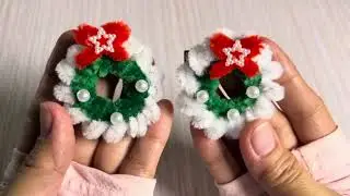 Fuzzy wire mini ornaments hair clip for girl #fuzzywire #fuzzy #diy #hairclip #christmasgiftideas 