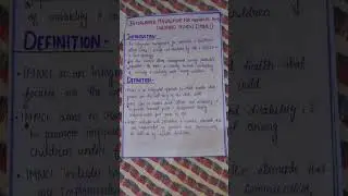 Integrated Management Of Neonatal & Childhood Illness || Child Health Nursing || B.sc. Nursing ||