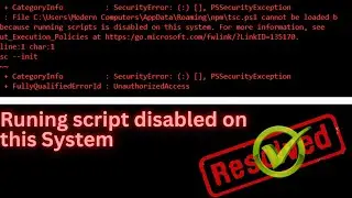 tsc ps1 cannot be loaded because running scripts is disabled on this system