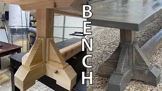 HOW TO BUILD A SIMPLE DIY INDUSTRIAL CORBEL DINING TABLE BENCH FARMHOUSE STYLE