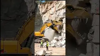 Dinosaur Excavator Demolishes Rock Quarry!