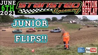 Stansted Raceway. Junior Bangers. Junior Flips.  Banger racing. Unbelievable. Crashes. Teenagers