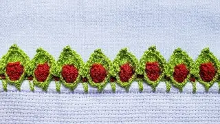 Barrado/bico para pano de prato #crochê #barradinhodecroche #barradinhoscomamor#crochet 🌺#268