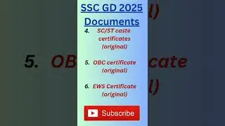 SSC GD required Documents for Document verification // SSC GD Physical Documents // SSC GD medical