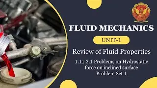 1.11.3.1 Problem Set 1 on Hydrostatic force on inclined surface | ME404 |