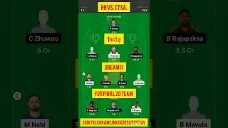 HH vs CTSA Dream11, HH vs CTSA Dream11 Team, Harare Hurricanes vs Cape Town Samp Army ZIM T10 D11