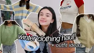 WINTER 2021 TRY ON CLOTHING HAUL! trendy outfit ideas :)